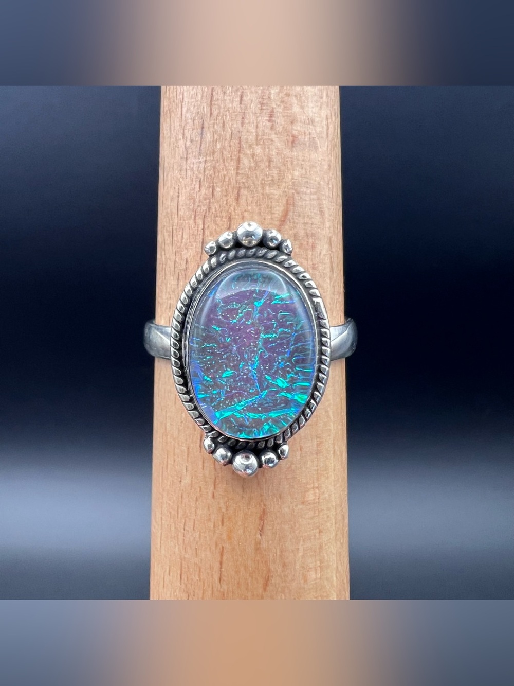Sterling Silver Triplet Opal Ring